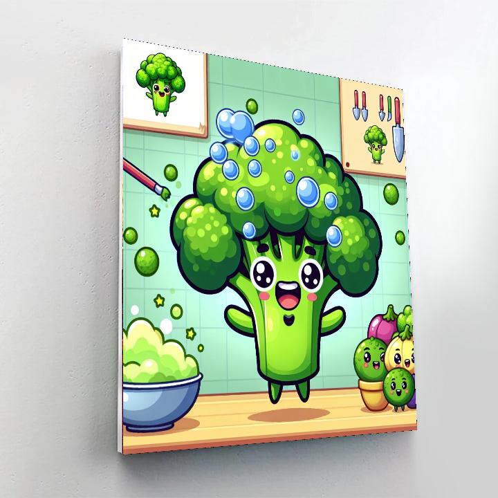 Bubbling Broccoli Paint By Numbers Art