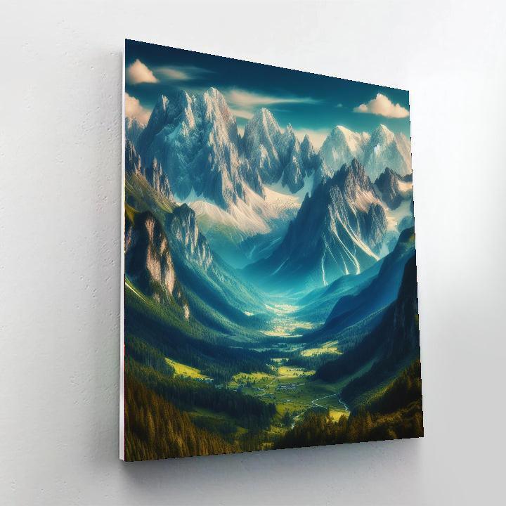 Majestic Mountain Tranquility Numbered Painting Kits