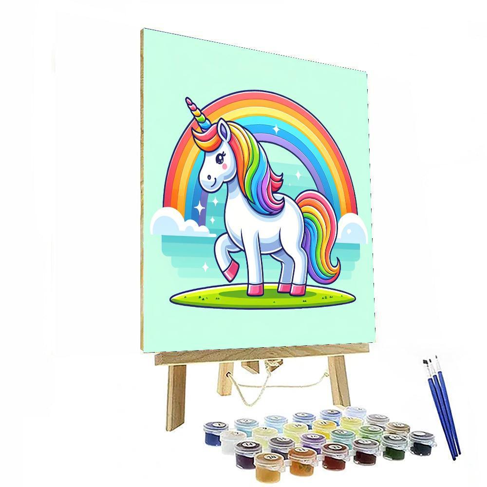 Majestic Rainbow Unicorn Numbered Painting Kits