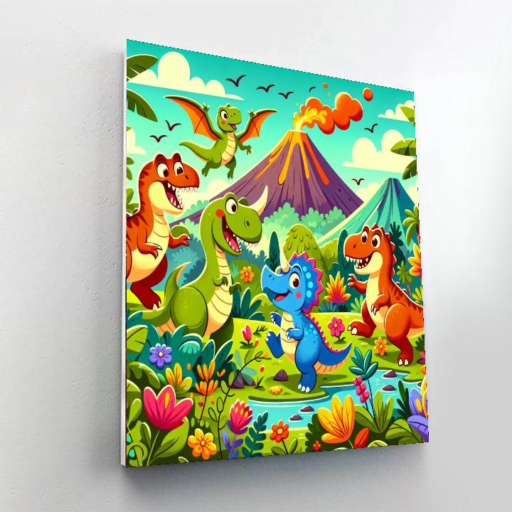 Dreamy Dino Days Paint By Numbers Art