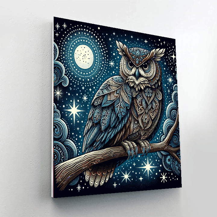 Inspiring Owl Wisdom Number Painting