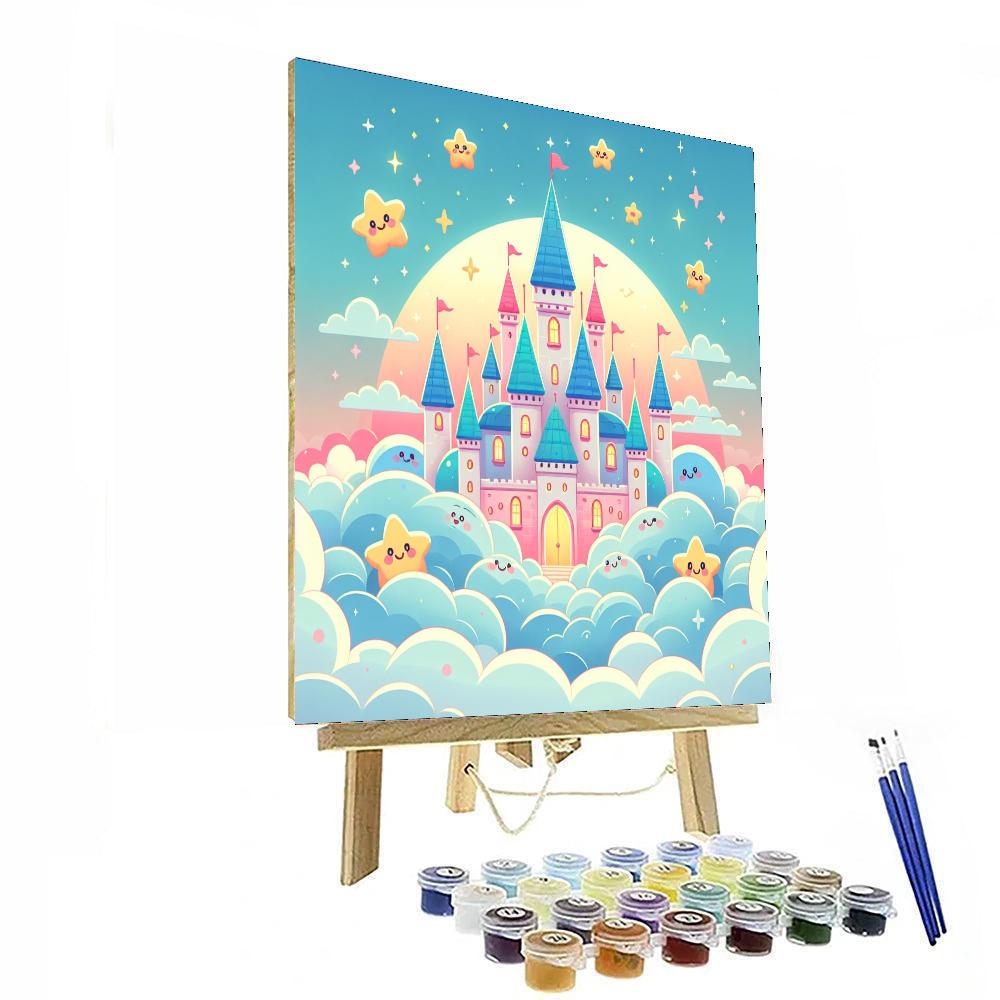 Playful Cloud Castle DIY Paint By Numbers