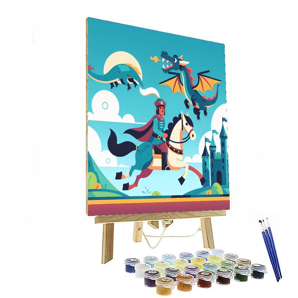 Medieval Knights And Dragons Paint By Numbers Kits