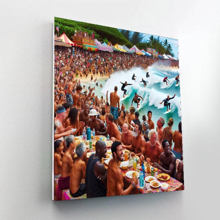 Oahu North Shore Surf Festival Paint By Numbers Art