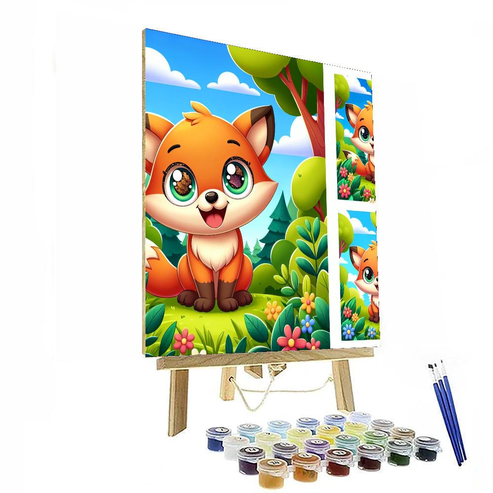 Joyful Fox Cub Paint By Number