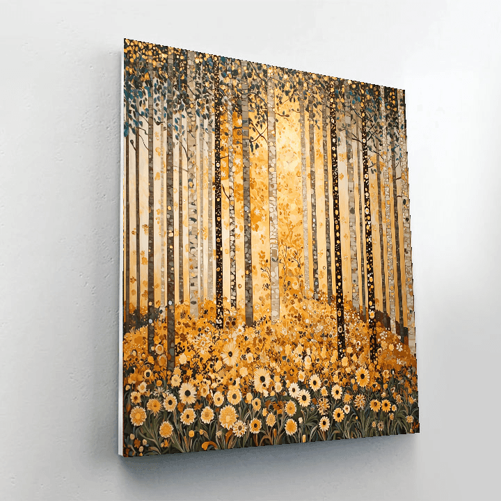 Gustav Klimt Inspired Embrace Of The Forest  Paint By Numbers Art