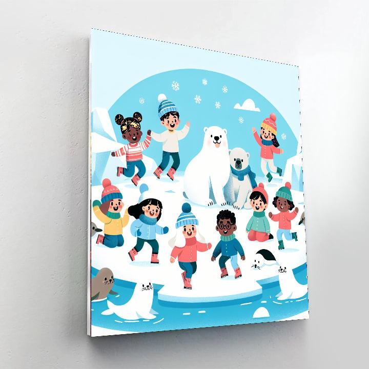 Artic Polar Playdate Paint By Numbers Art