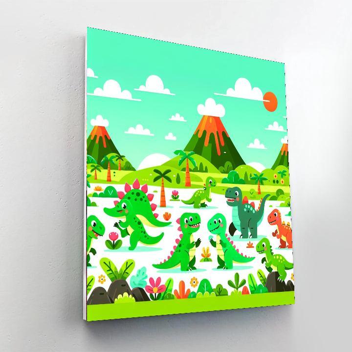 Silly Dinosaur Friends Paint By Number