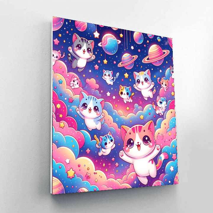 Cute Space Kittens Paint By Numbers Kits