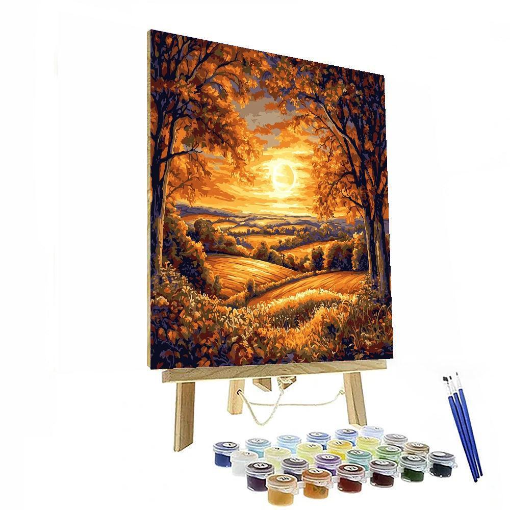 John Constable Inspired The Harvest Moon  Painting By Numbers Kit