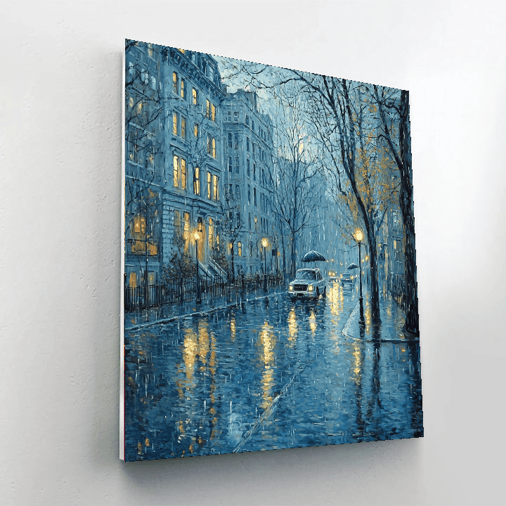 Edward Hopper Inspired Rainy Day In The City  Paint By Numbers Art