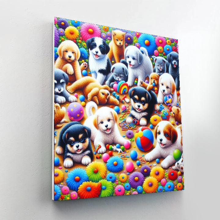 Cheerful Animal Friends At Play Paint By Color