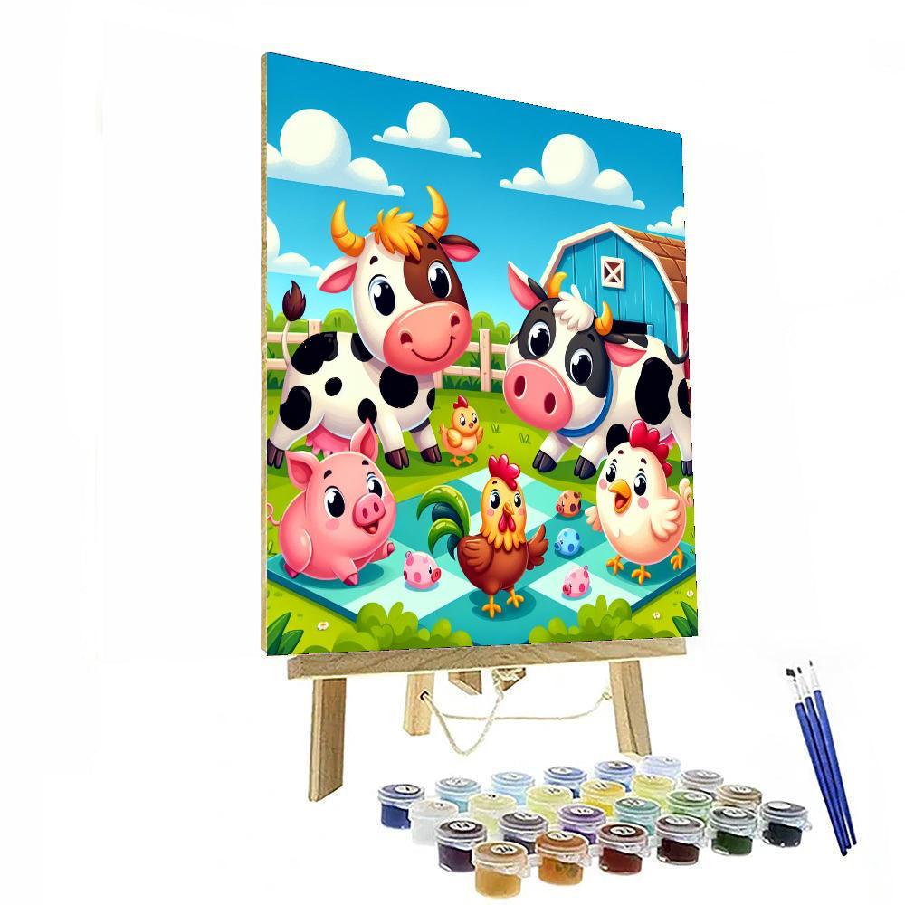 Funny Farmyard Animals Painting By Numbers Kit