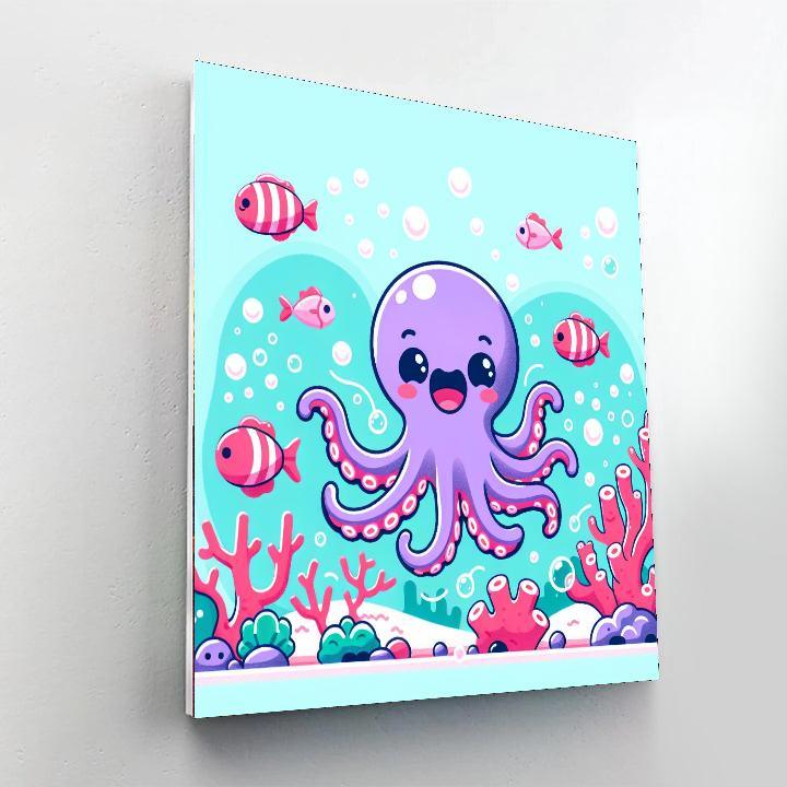 Playful Little Octopus DIY Paint By Numbers