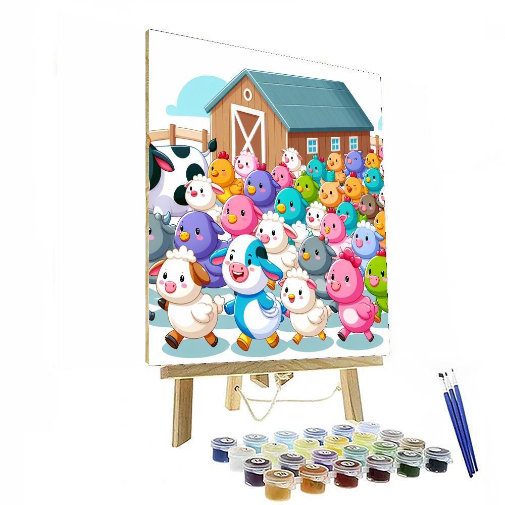 Farm Animal Parade Paint By Numbers Art