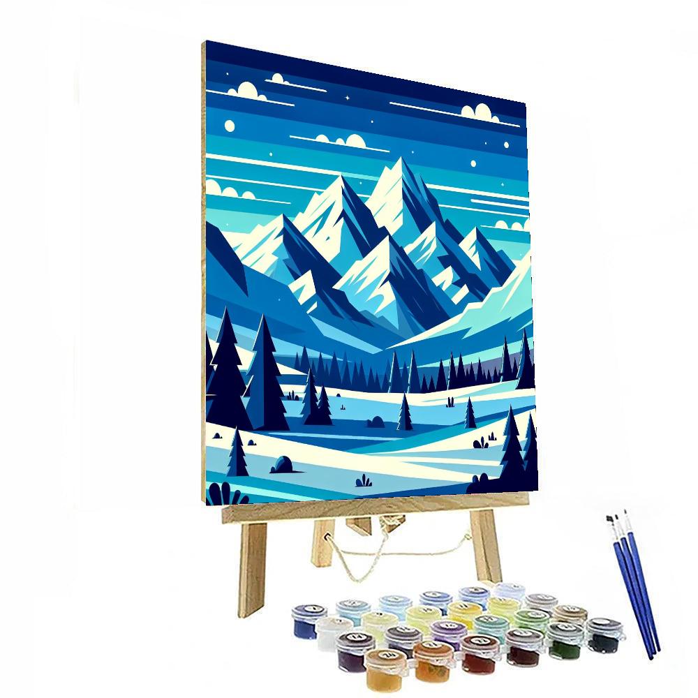 Snowy Peaks Paint By Numbers Art