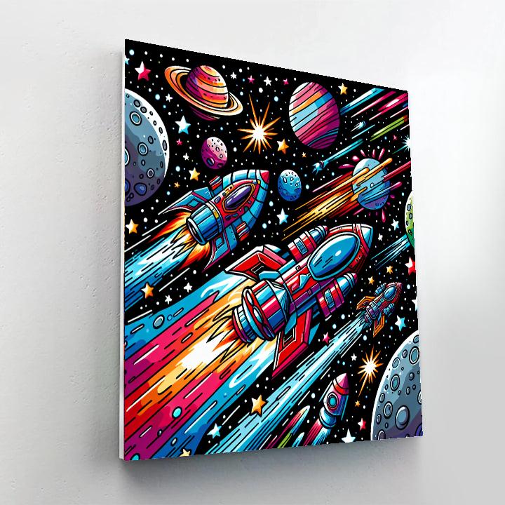 Outer Space Adventure Race Numbered Painting Kits