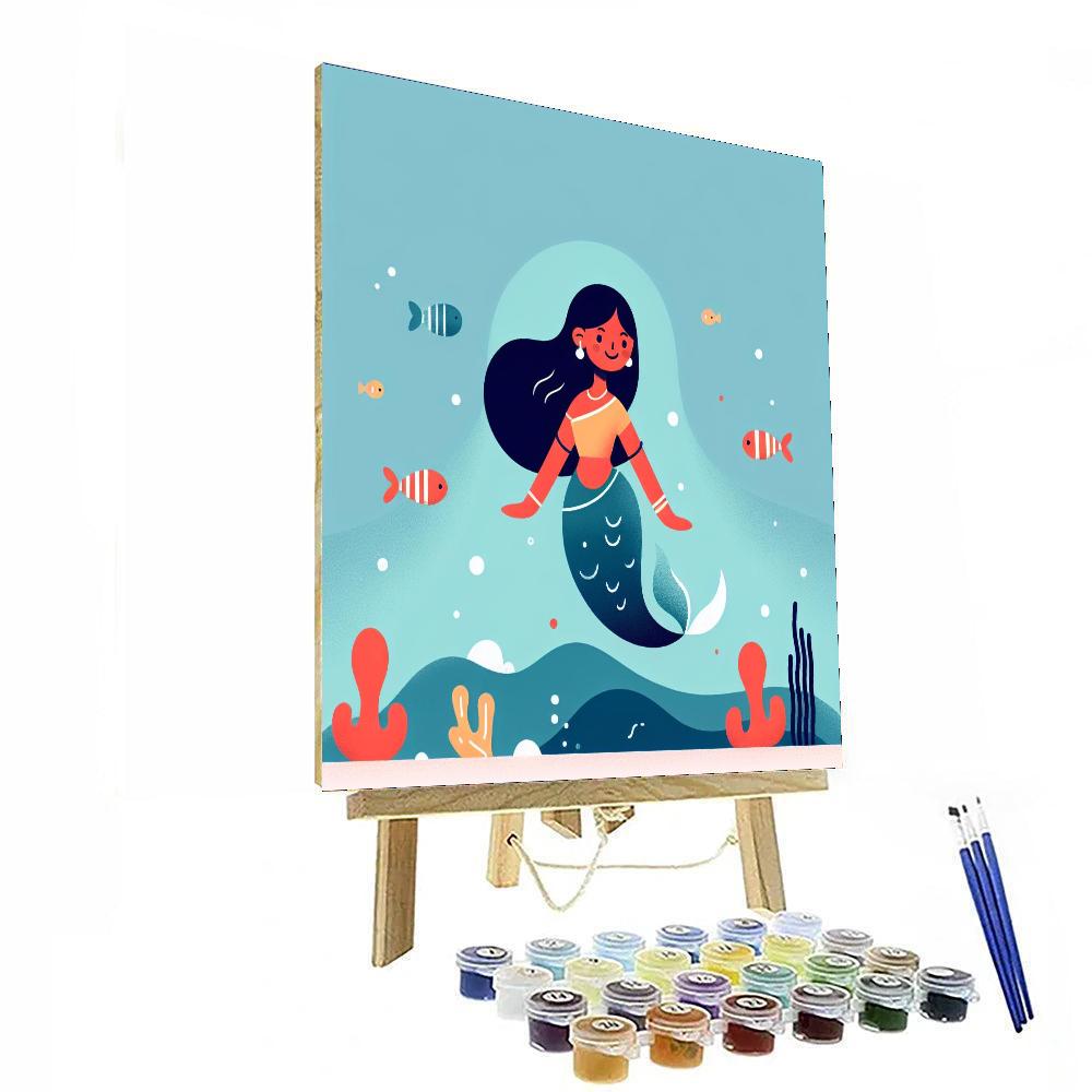 Friendly Mermaid's Ocean Dance Numbered Painting Kits
