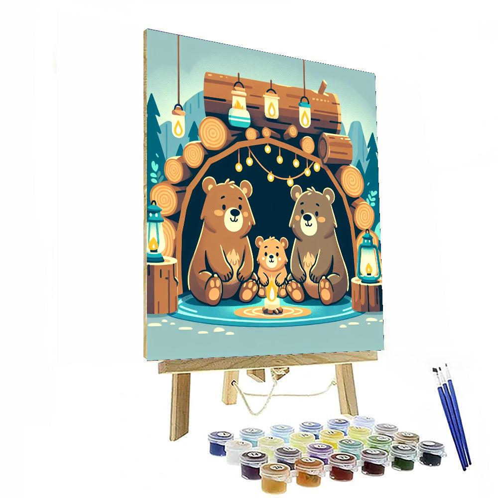 Cozy Bear's Den Paint By Numbers