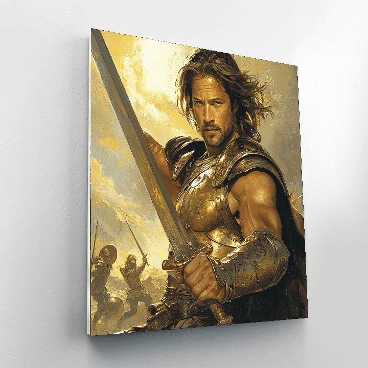 Brad Pitt: The Trailblazing Tapestry Of Troy Painting Number Kit
