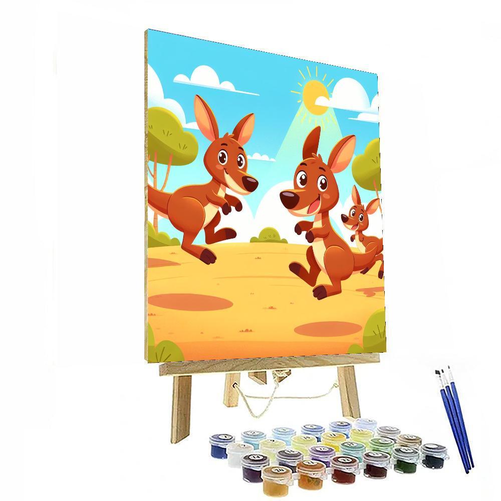 Bouncing Kangaroo Parade Paint By Numbers Kits