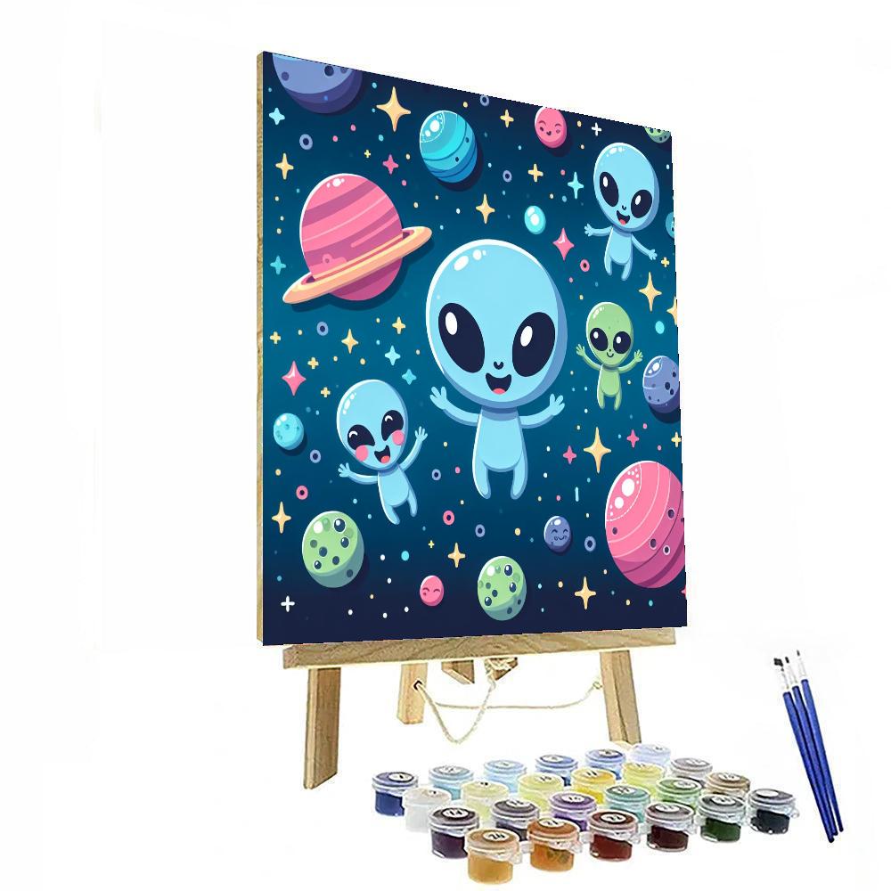 Whimsical Alien Adventure DIY Paint By Numbers