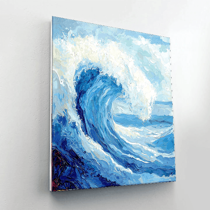 Katsushika Hokusai Inspired Oceanic Whirl  Paint By Color