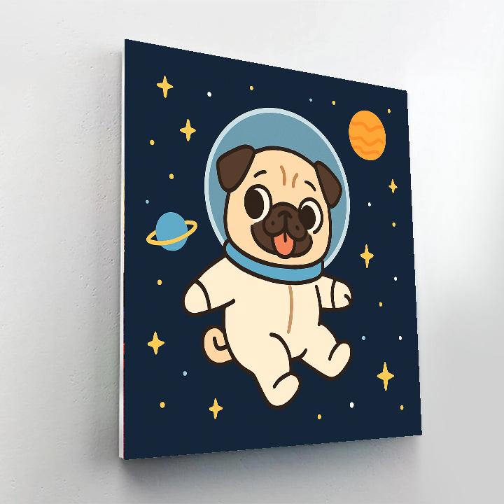 Astronaut Pug Numbered Painting Kits