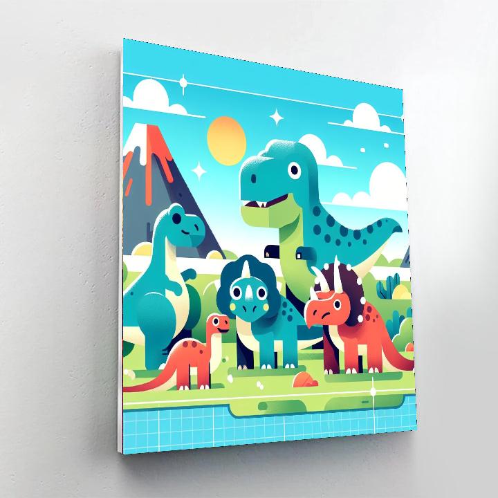 Dreamy Dino World Paint By Numbers Art