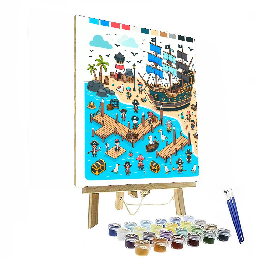 Friendly Pirate Harbor Paint By Color