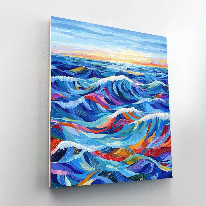 Bridget Riley Inspired Prismatic Waves  Paint By Numbers Kits