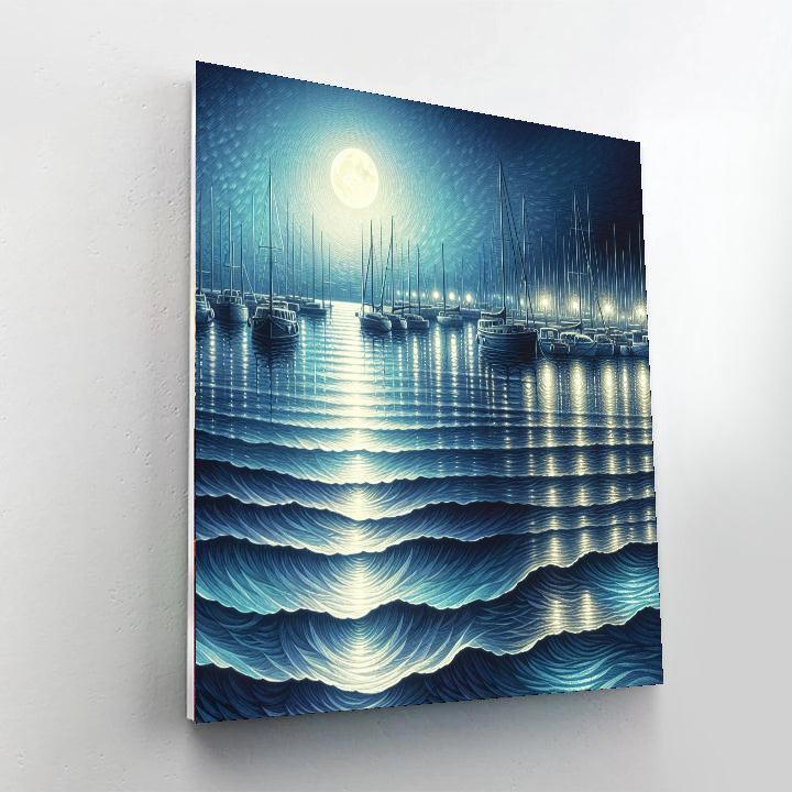 Moonlit Harbor Serenity Paint By Number
