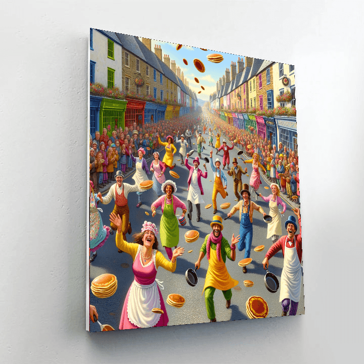 Pancake Day Races - United Kingdom Number Painting