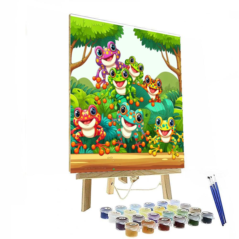 Funky Jungle Frogs Painting By Numbers Kit