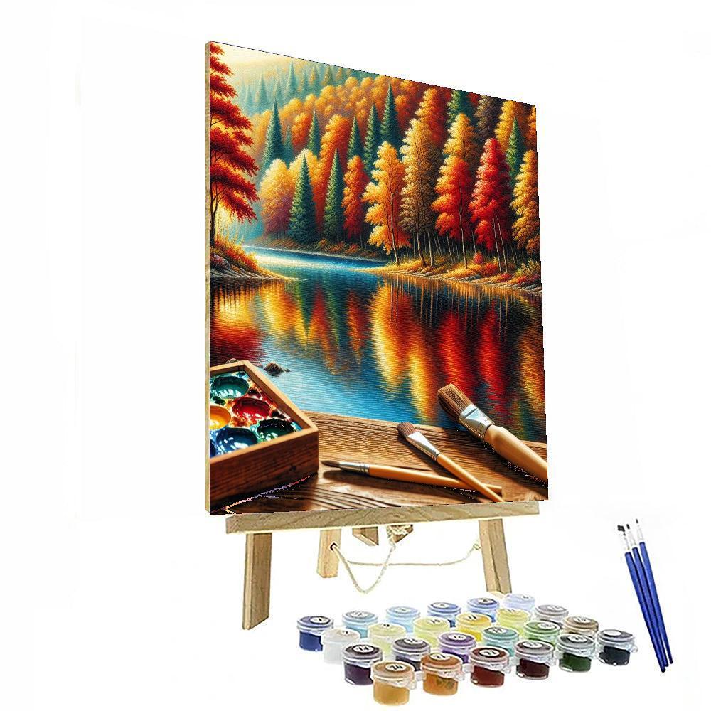 Peaceful Autumn Reflections Paint By Numbers Art