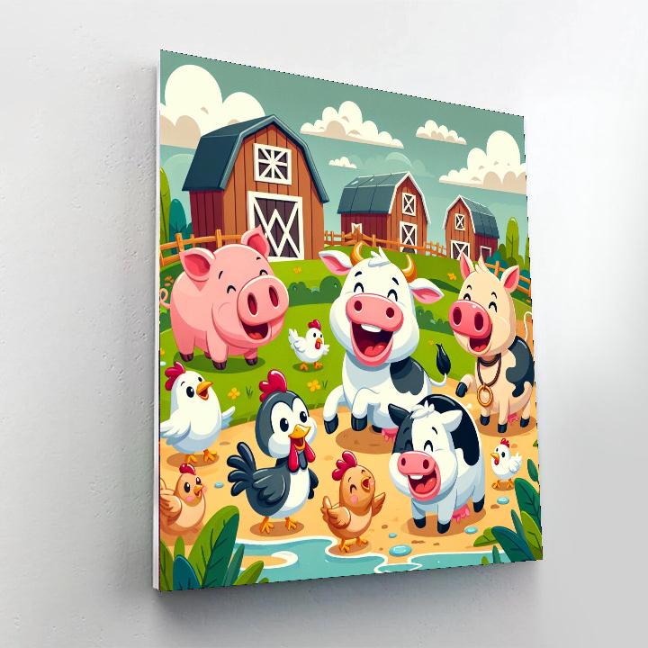 Funny Farmyard Frolic Painting By Numbers Kit