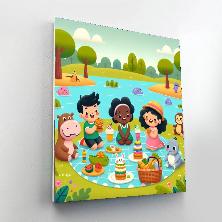 Riverside Picnic Fun Paint By Numbers Art