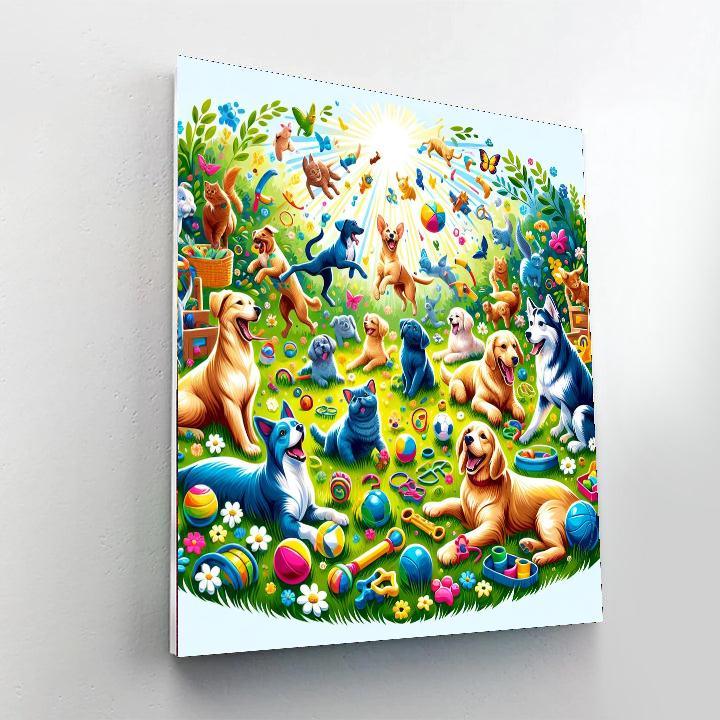 Joyful Pet Playground Numbered Painting Kits