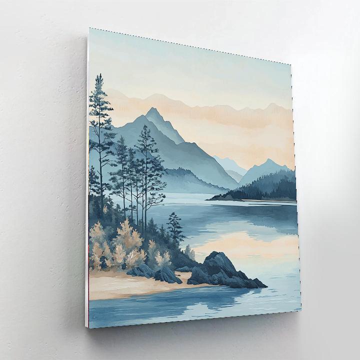 Zhao Mengfu Inspired Tranquil Shorelines  Numbered Painting Kits