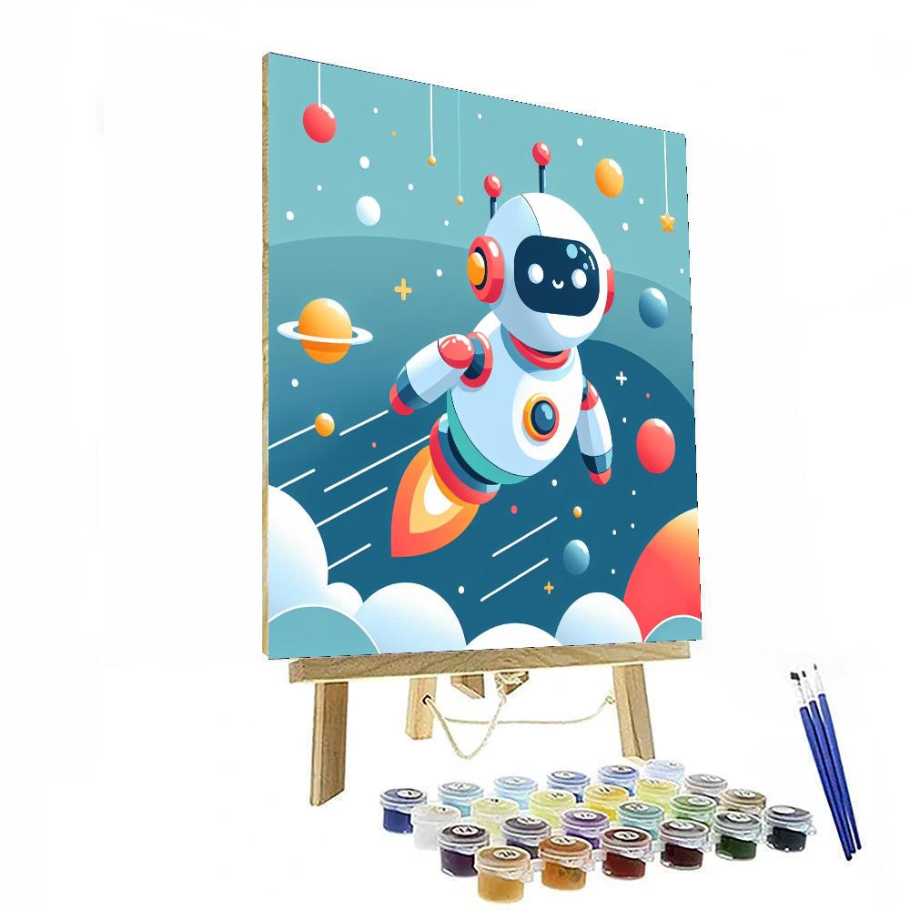 Robot Adventure Galaxy Painting Number Kit