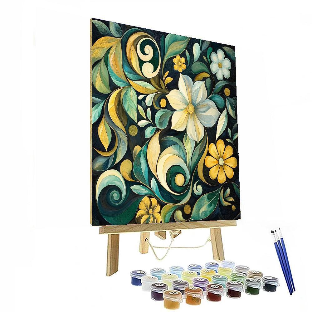 Gustav Klimt Inspired Golden Whispers Of Nature  DIY Paint By Numbers