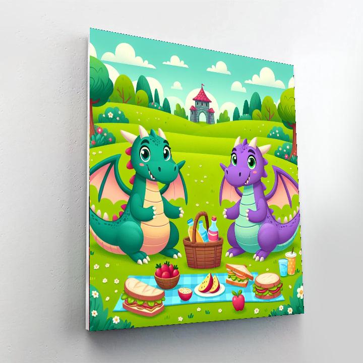 Friendly Dragon Picnic Numbered Painting Kits