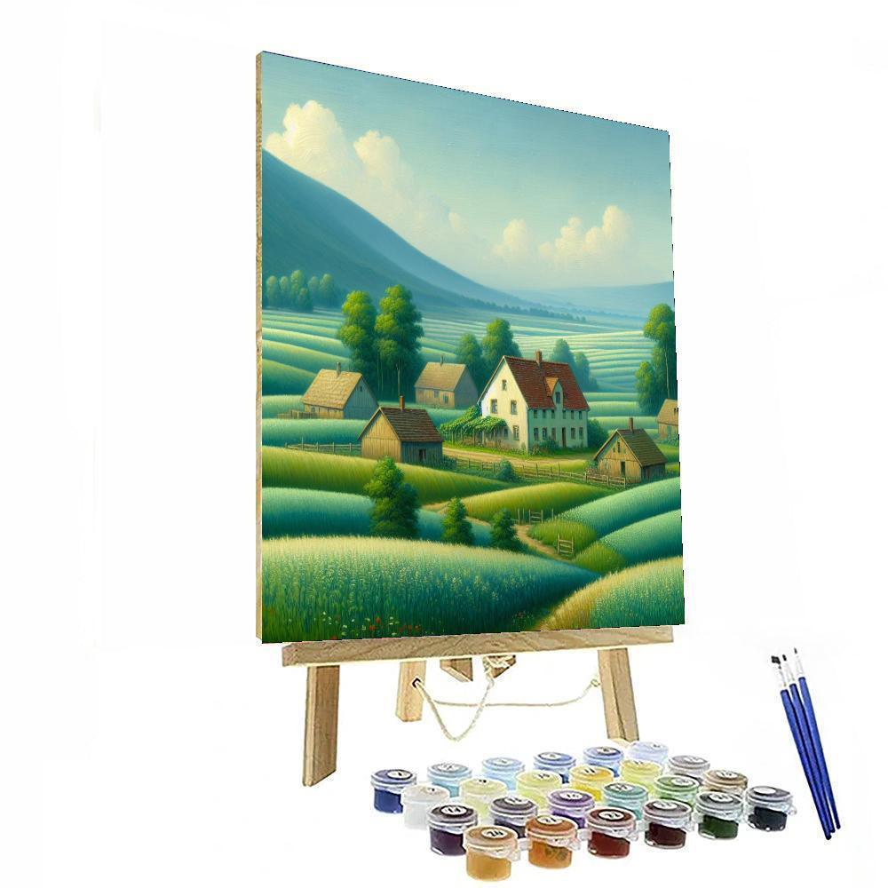 Pastoral Hillside Retreat Paint By Color