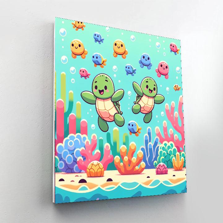 Tropical Turtle Tango Painting By Numbers Kit