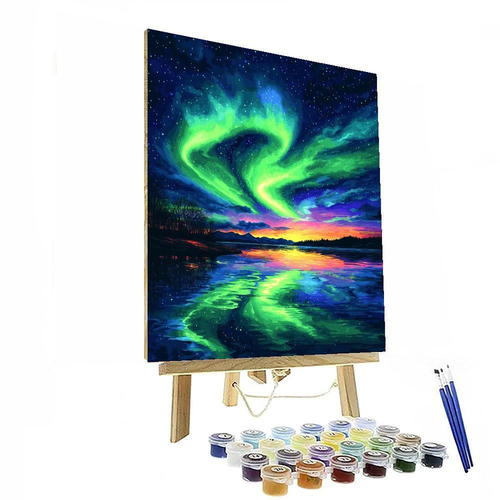 Georges Seurat Inspired Aurora Borealis Elegance  Paint By Numbers