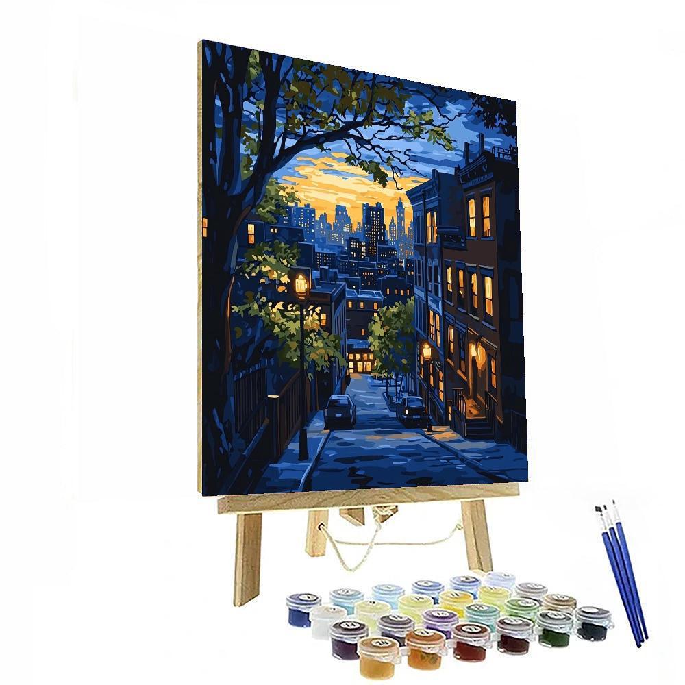 Edward Hopper Inspired Luminous City  Painting By Numbers Kit