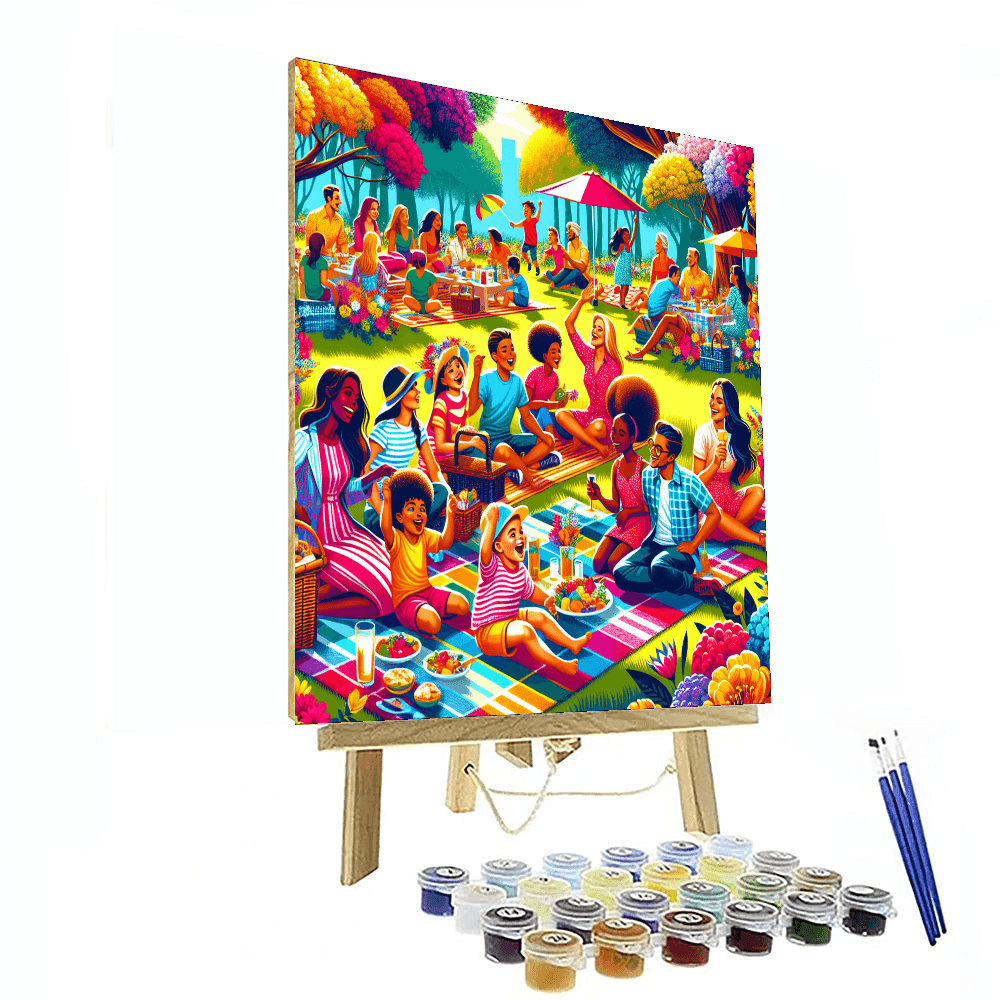 Cheerful Picnic In The Park Painting By Numbers Kit