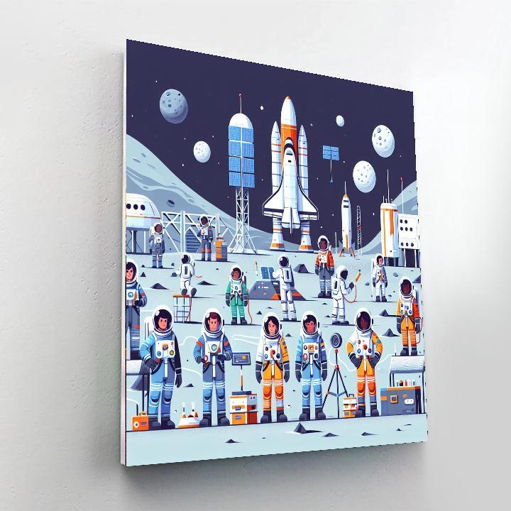 Lunar Colony Exploration Painting By Numbers Kit