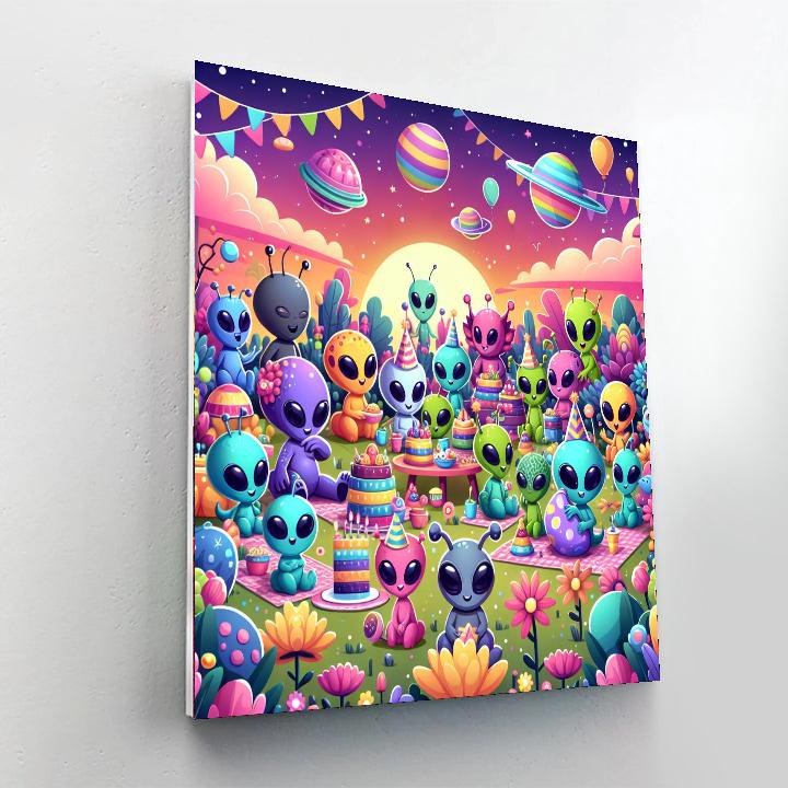 Alien Garden Party Painting By Numbers Kit