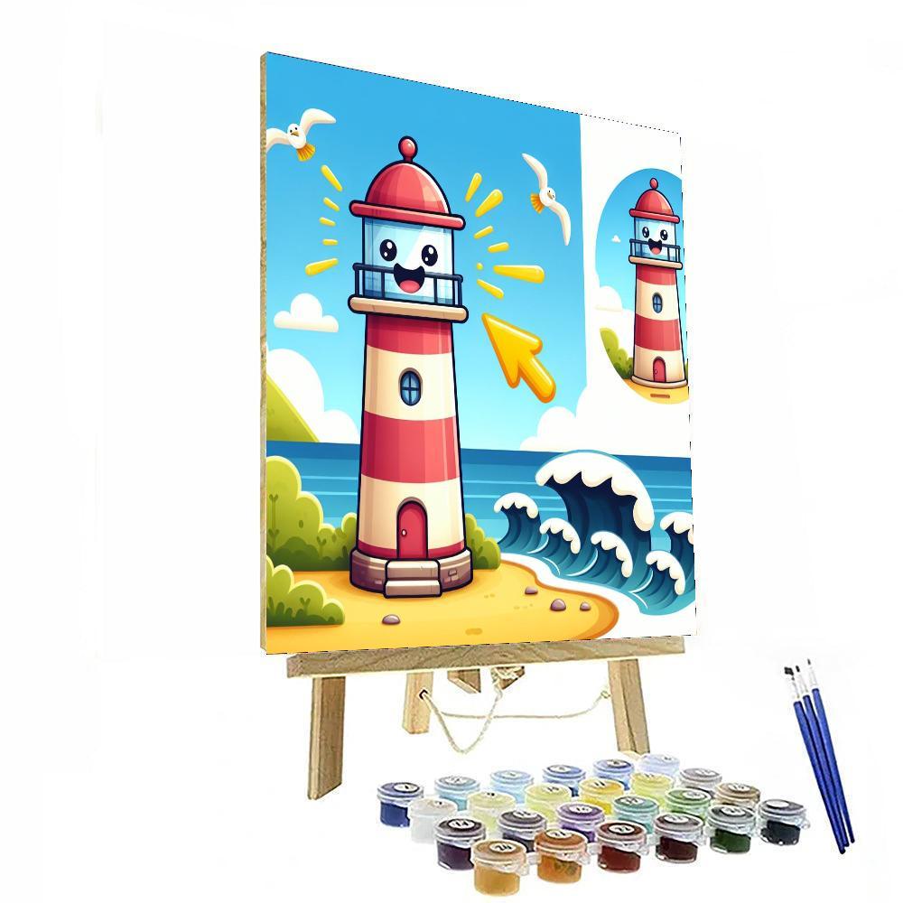 Lively Lighthouse Painting Number Kit